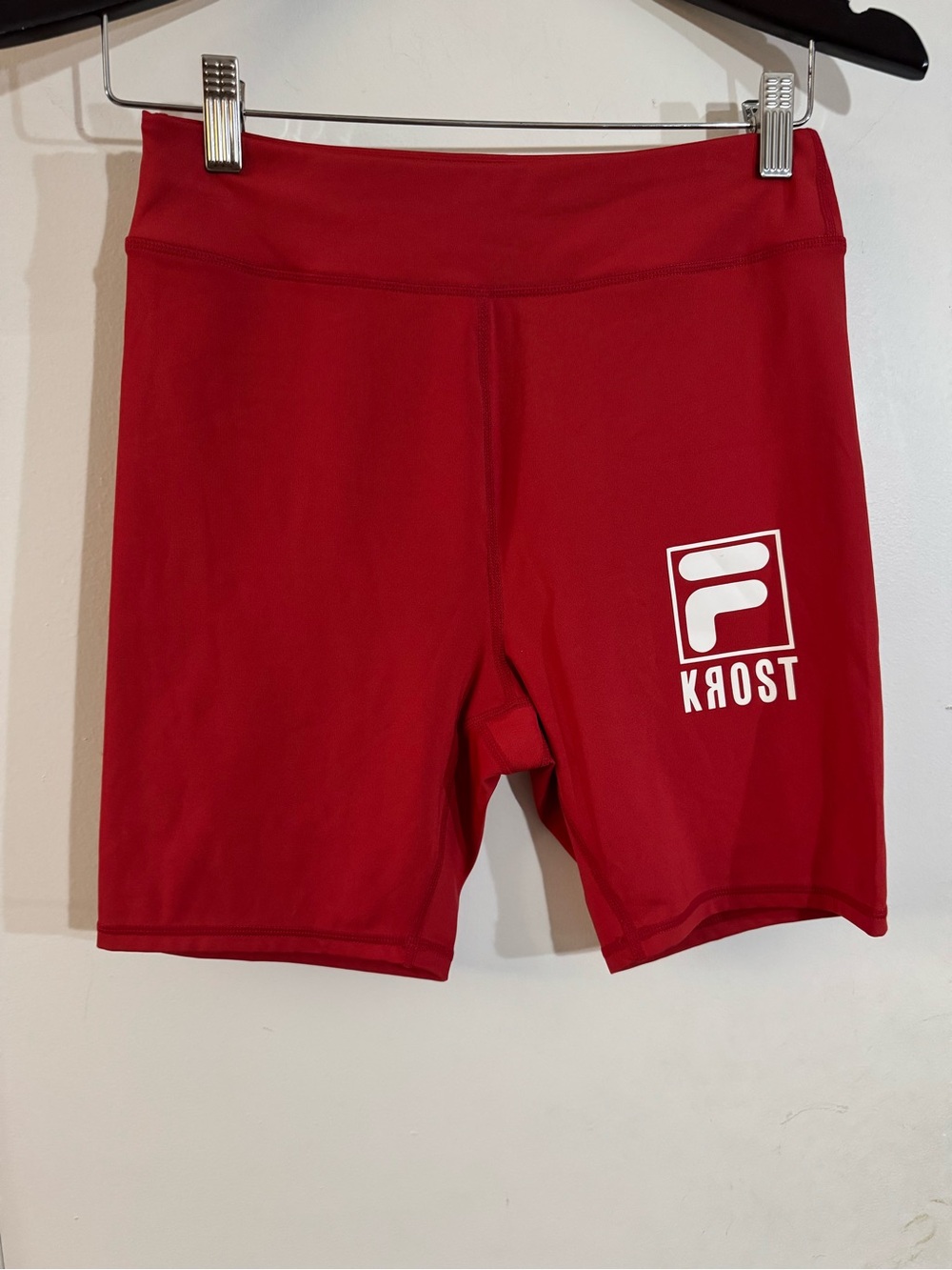 Fila Red Bike Shorts with White Logo